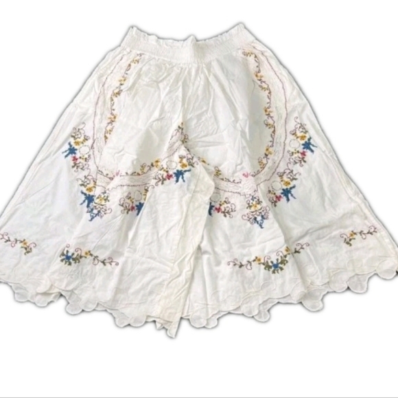 Anthropologie Wide Leg Embroidered Pants Sz Small - Picture 3 of 4